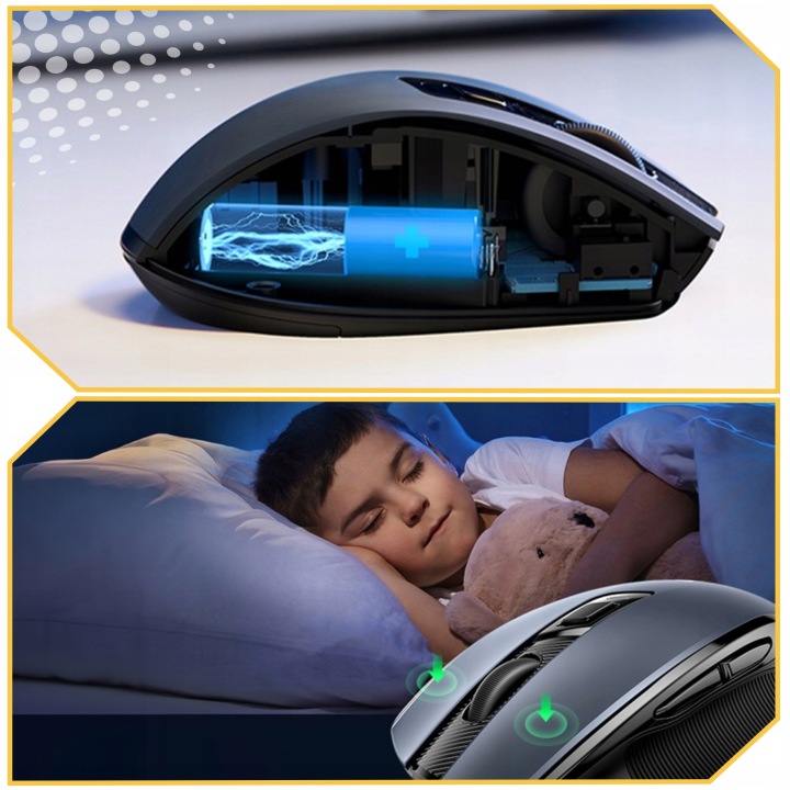 MYSZ MYSZKA BEZPRZEWODOWA CICHA 4000 DPI 6 PRZYCISKÓW DO BIURA PRACY GIER Interfejs USB (Radio 2.4 GHz)